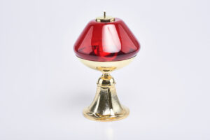 Lampada rossa su base oro Art. C.1487