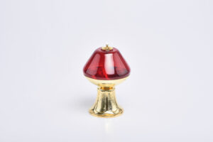 Lampada rossa base oro Art. C.1485