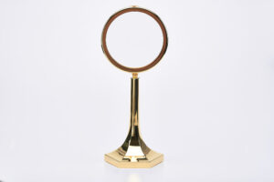 Espositore per Ostia Magna base esagono ottone dorato zecchino Art. C.351