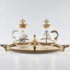 Servizio ampolle decorazione oro su vassoio ottone Art. C.524