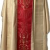 Casula oro con Stolone rosso ricamato davanti e dietro Art. C.SV1